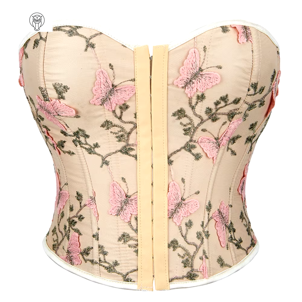 Women Apricot Corset Crop Top 