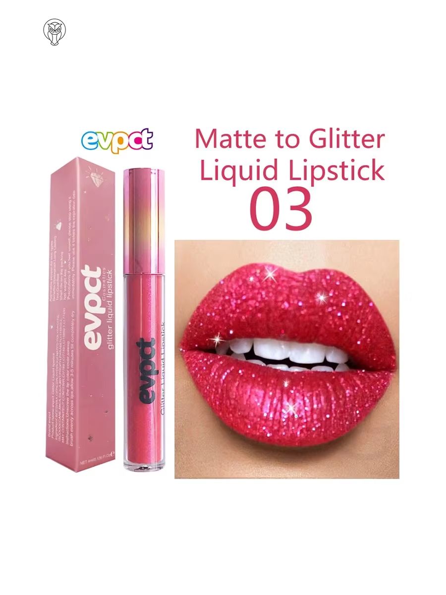 Sparkling Matte Liquid Glitter Lip Gloss