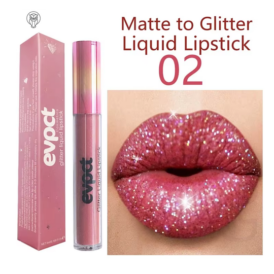 Sparkling Matte Liquid Glitter Lip Gloss