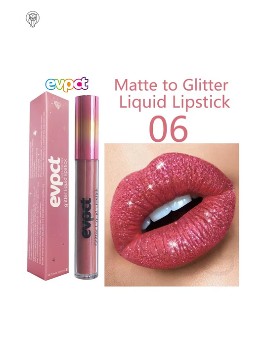 Sparkling Matte Liquid Glitter Lip Gloss