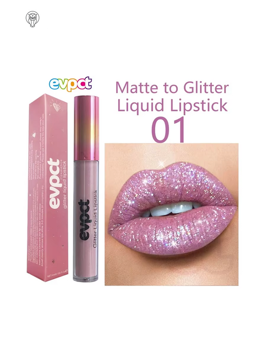 Sparkling Matte Liquid Glitter Lip Gloss